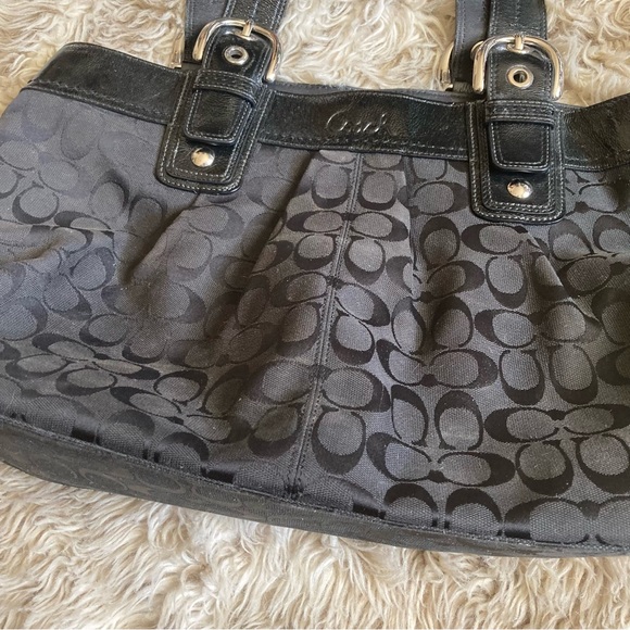 Coach vintage y2k black signature canvas large shoulder bag - Picture 3 of 13